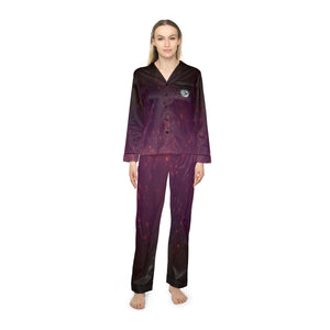 Phoenix Purple Women's Satin Pajamas (AOP)