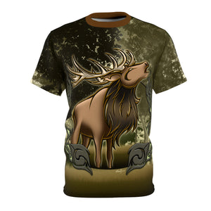 Brown Stag Unisex Cut & Sew Tee (AOP)