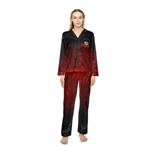 Phoenix Red Women's Satin Pajamas (AOP)