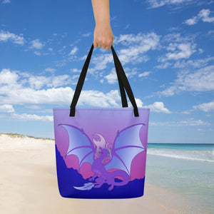Violet Dragon Large Tote Bag