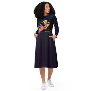 Aristar long sleeve midi dress