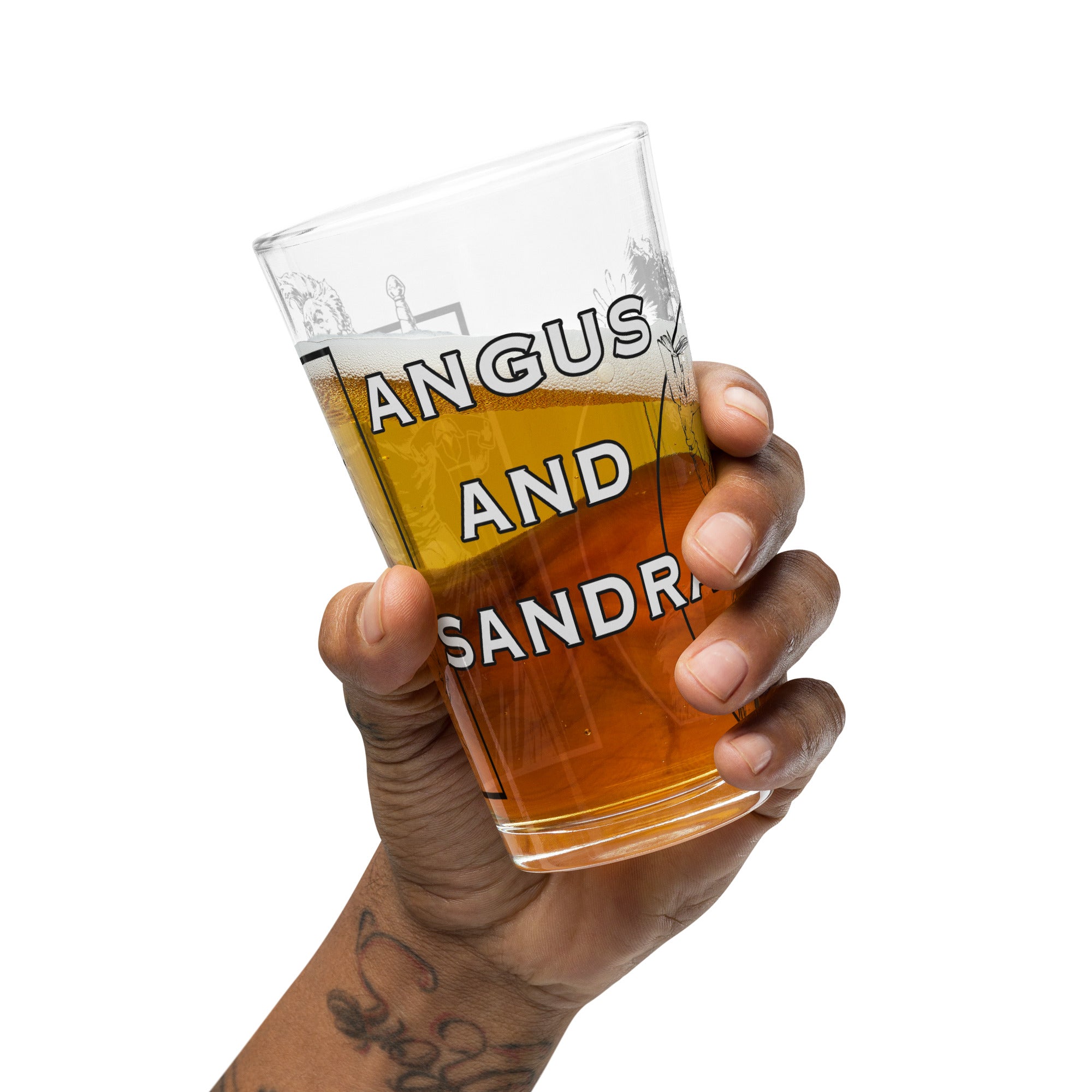 ANGUS and SANDRA pint glass