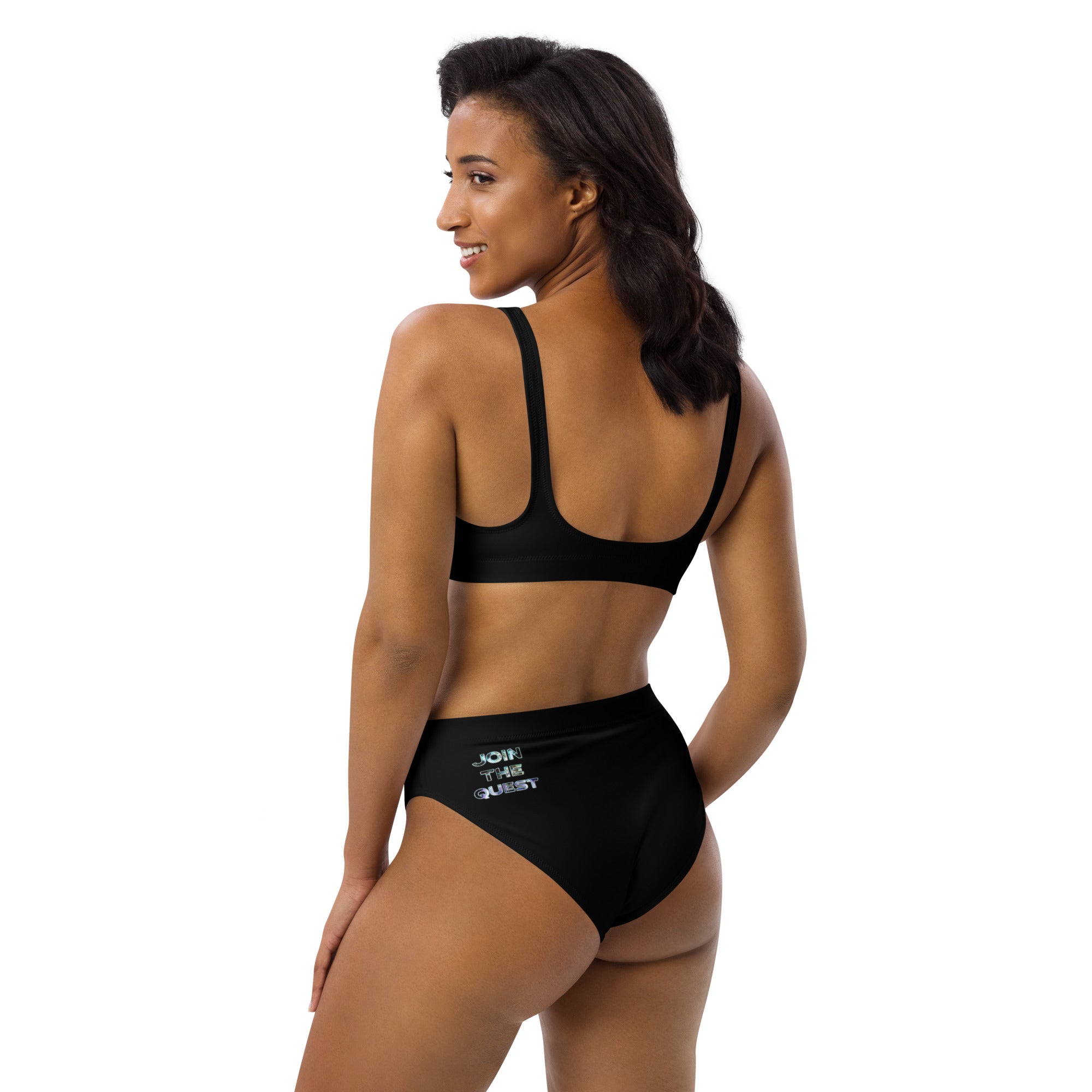 JOIN THE QUEST logo Recycled high-waisted bikini